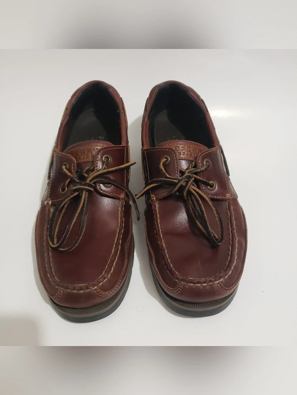 Sperry Top-Sider Lanyard 2-Eye Boat Shoes Brown Leather Men’s 11M 0578633 Kept..